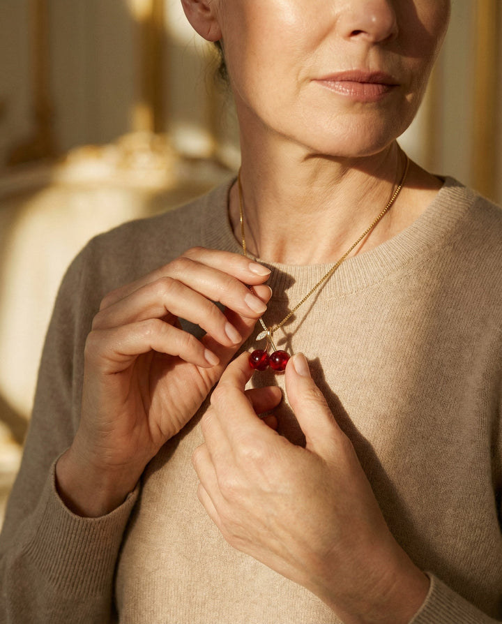 Gold Cherry Necklace
