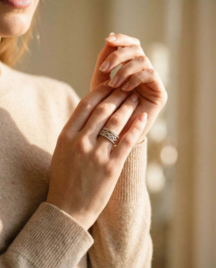 Sparkling Braided Cubic Zirconia Ring