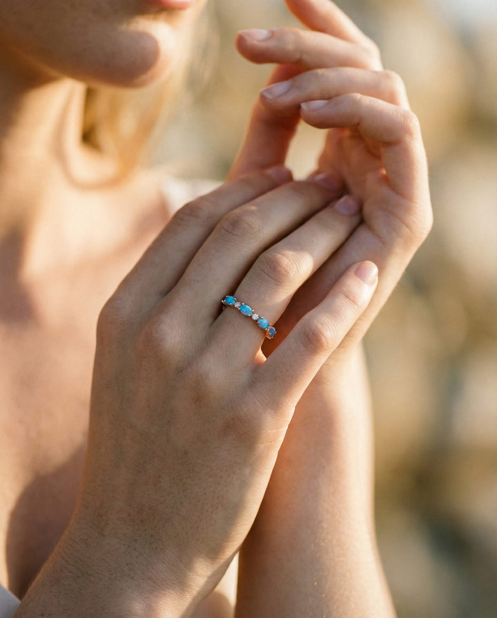 Platinum Heart Opal and Diamond Ring