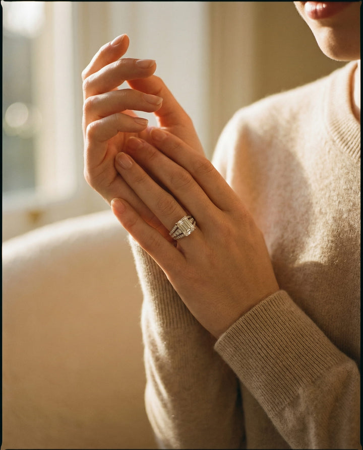 European and American Three-Piece Diamond Ring