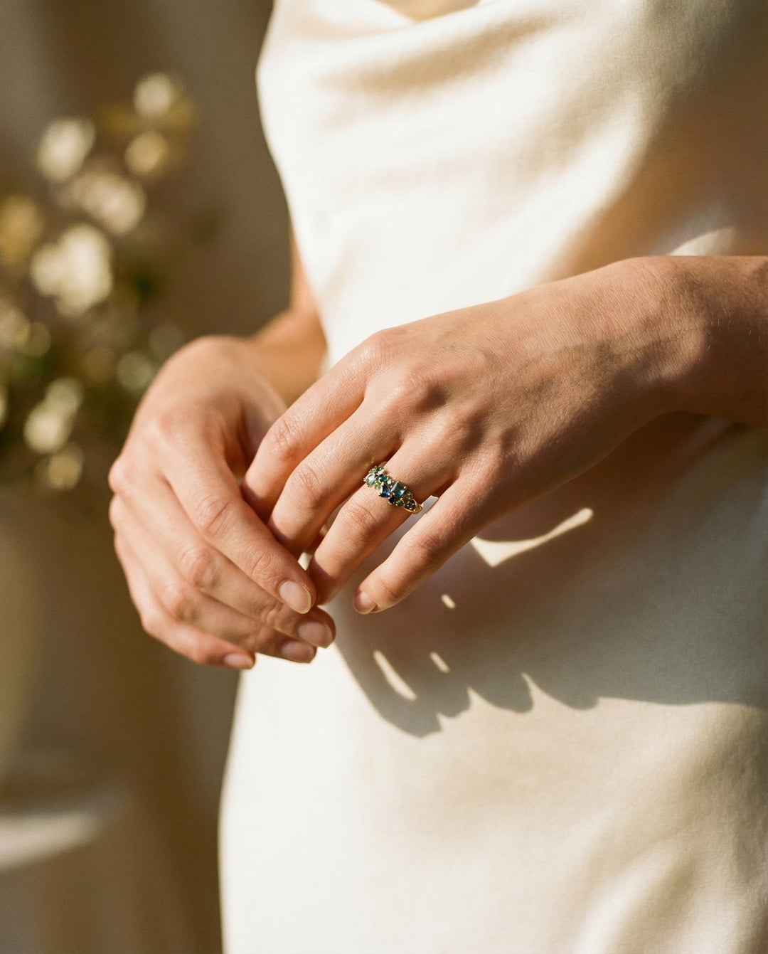 Vintage Gold Multicoloured Gemstone Ring