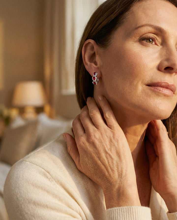 Sparkling Crystal Hoop Earrings