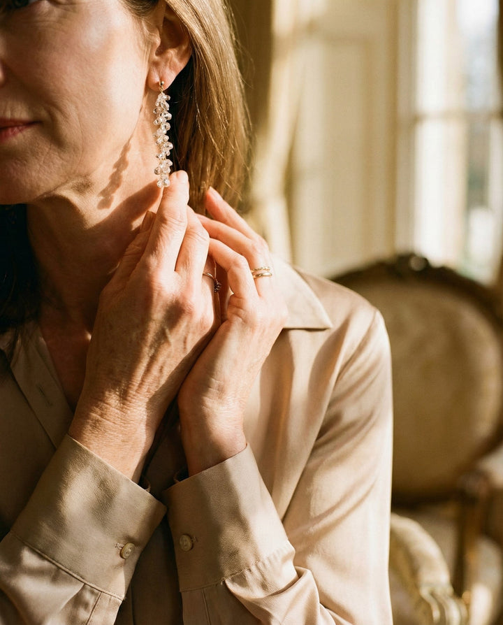 Gold Cubic Zirconia Drop Earrings