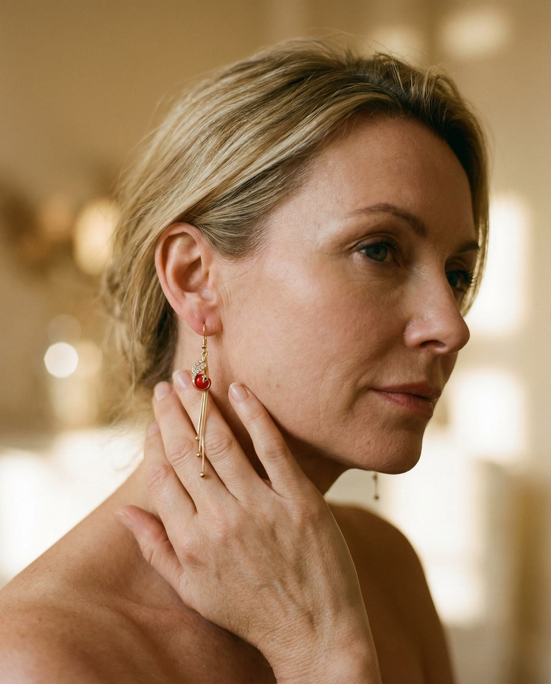 Festive Blue Pearl Earrings