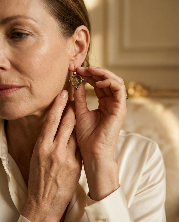 Green Crystal Earrings