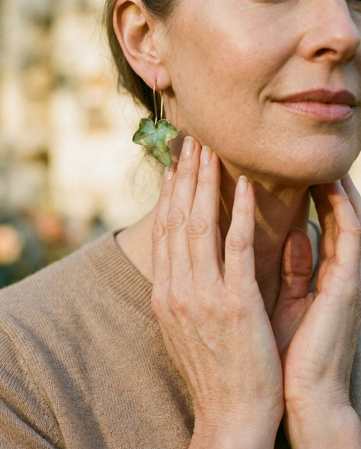 Green Leaf Earrings