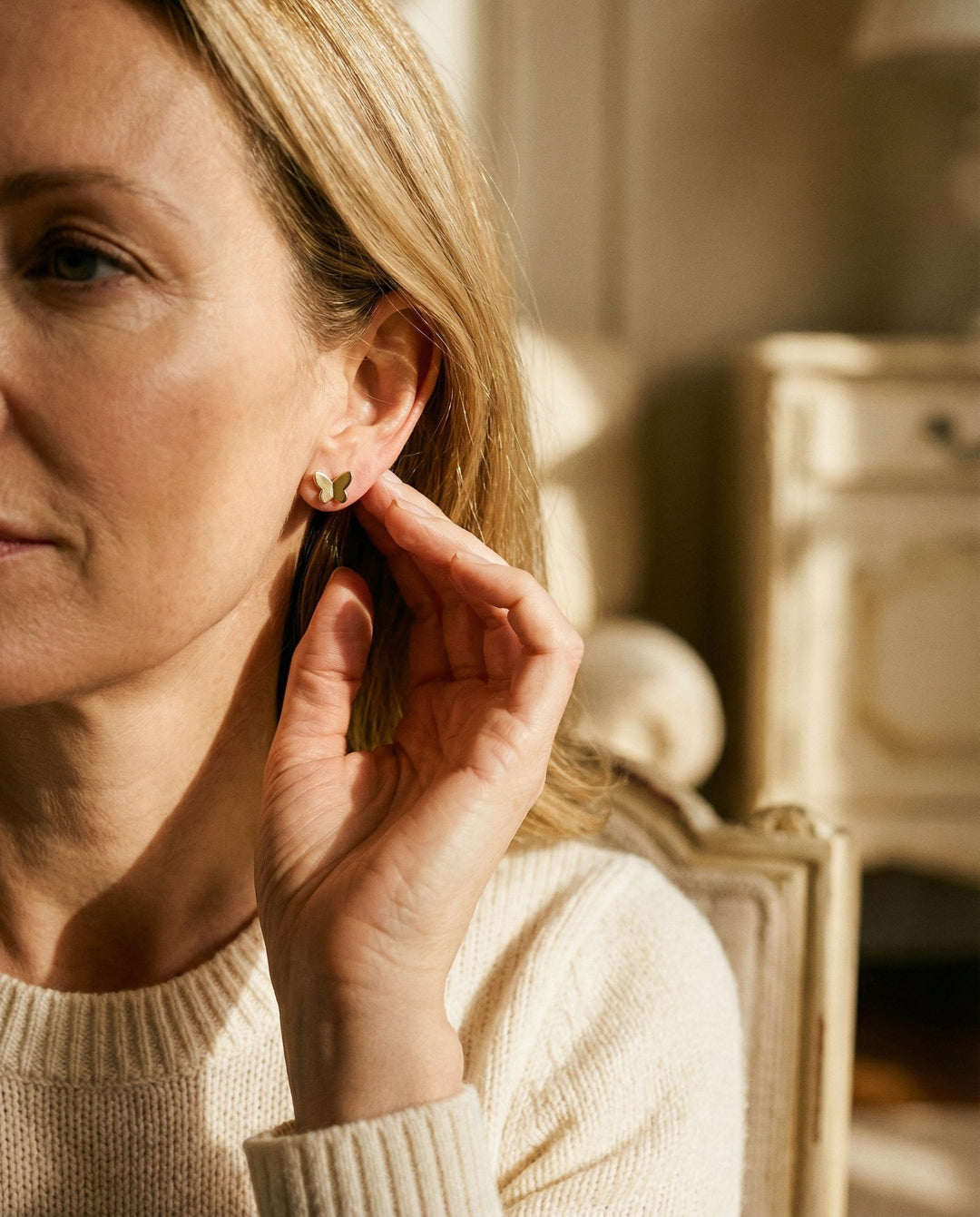 Small Gold Papillon Earrings