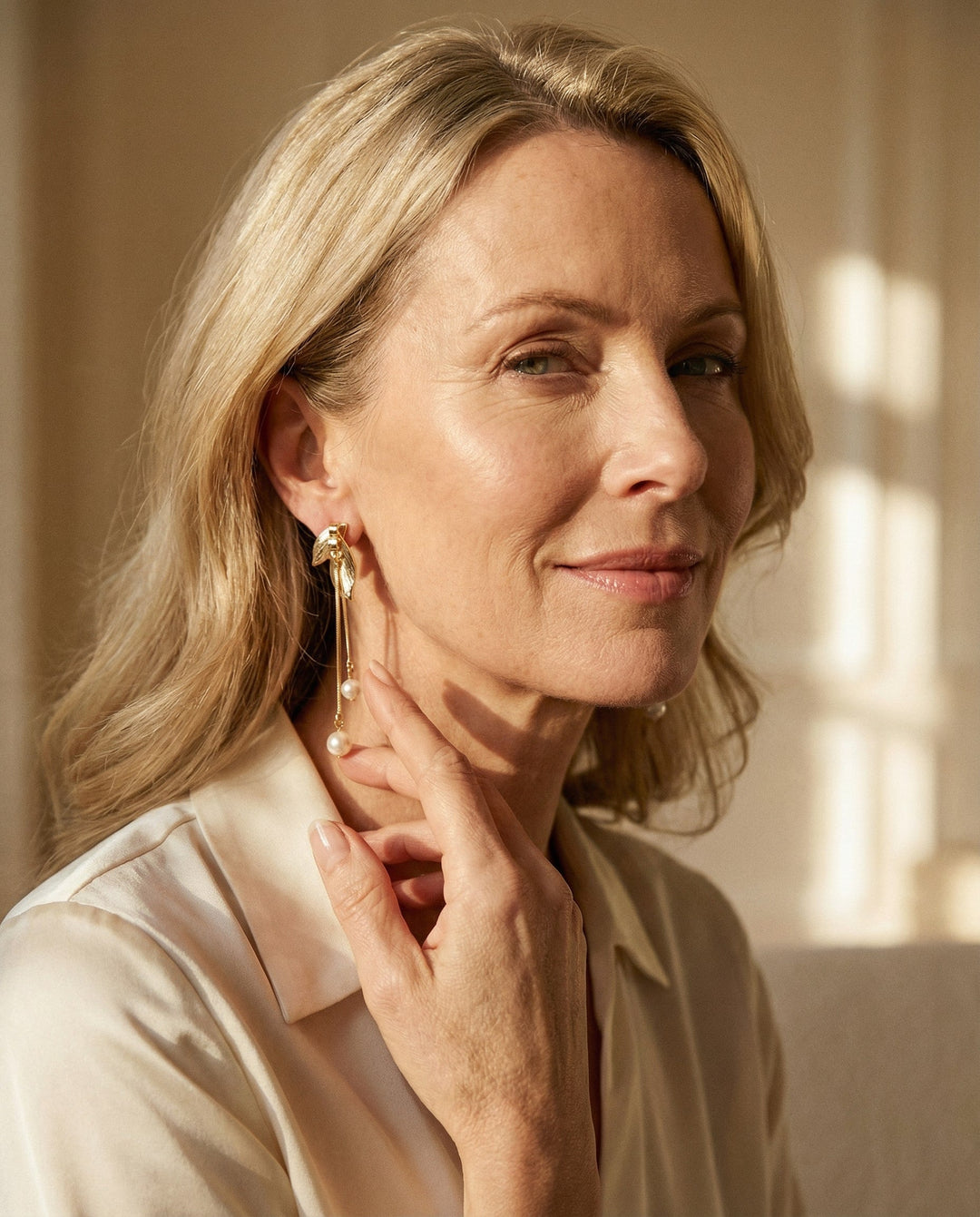 Elegant Leaf-Shaped Pearl Earrings