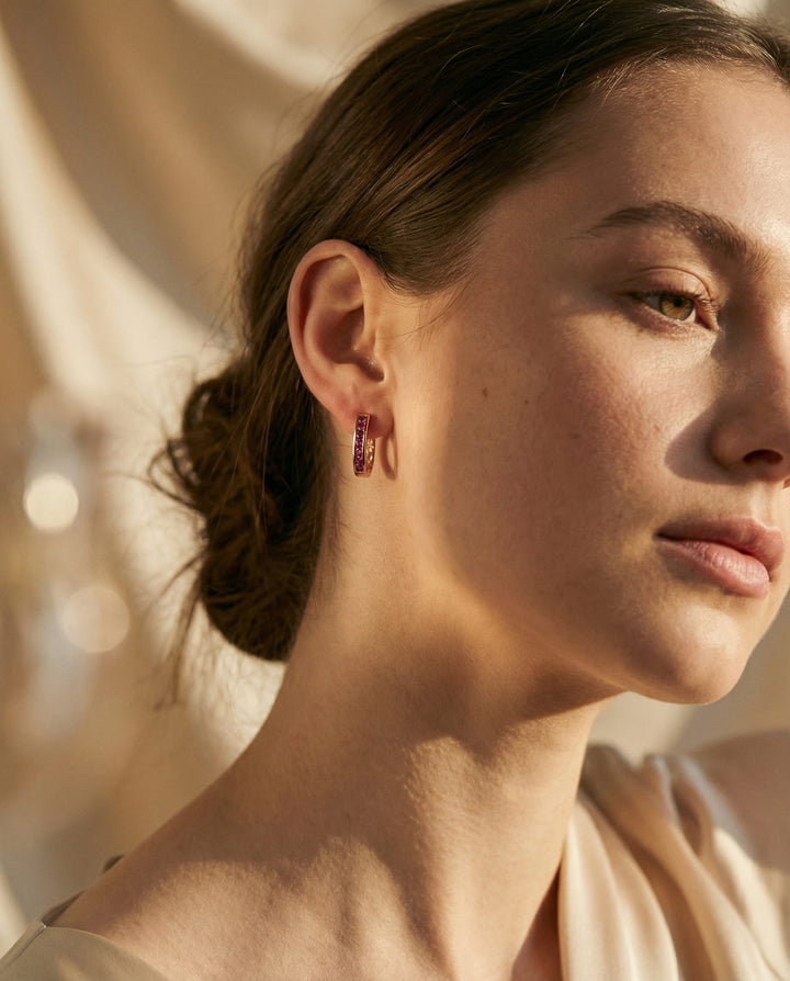 Gold Emerald and Diamond Earrings