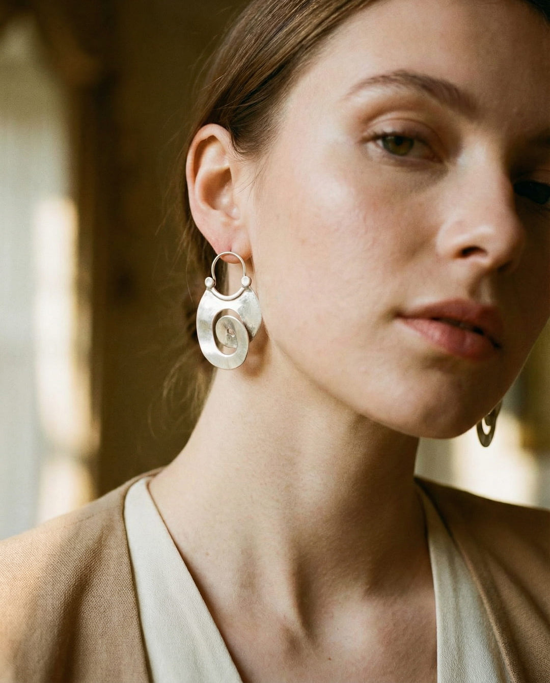 Vintage Silver Spiral Earrings