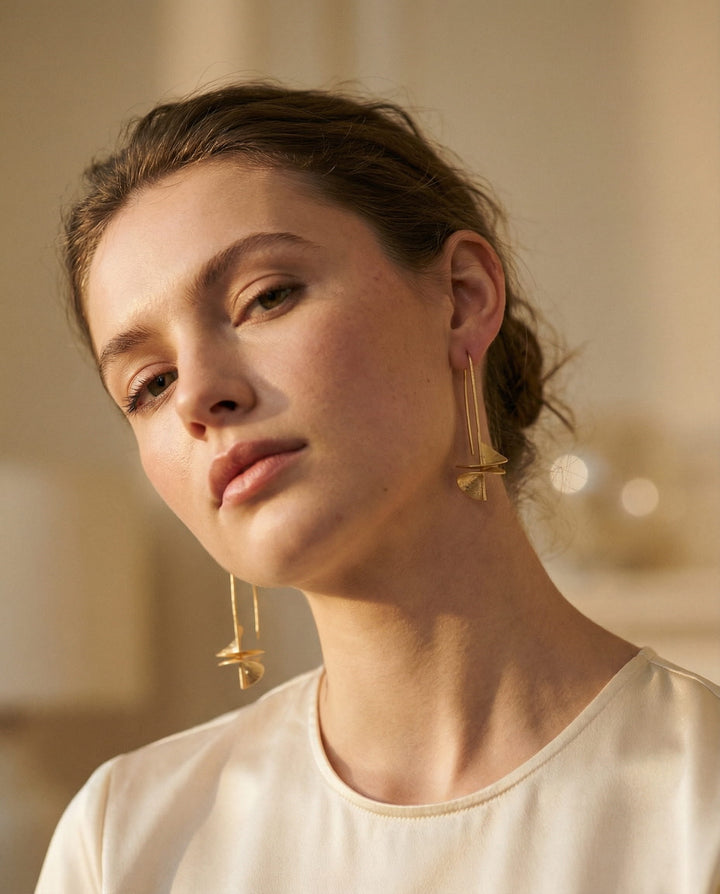 Elegant Gold Scale Earrings