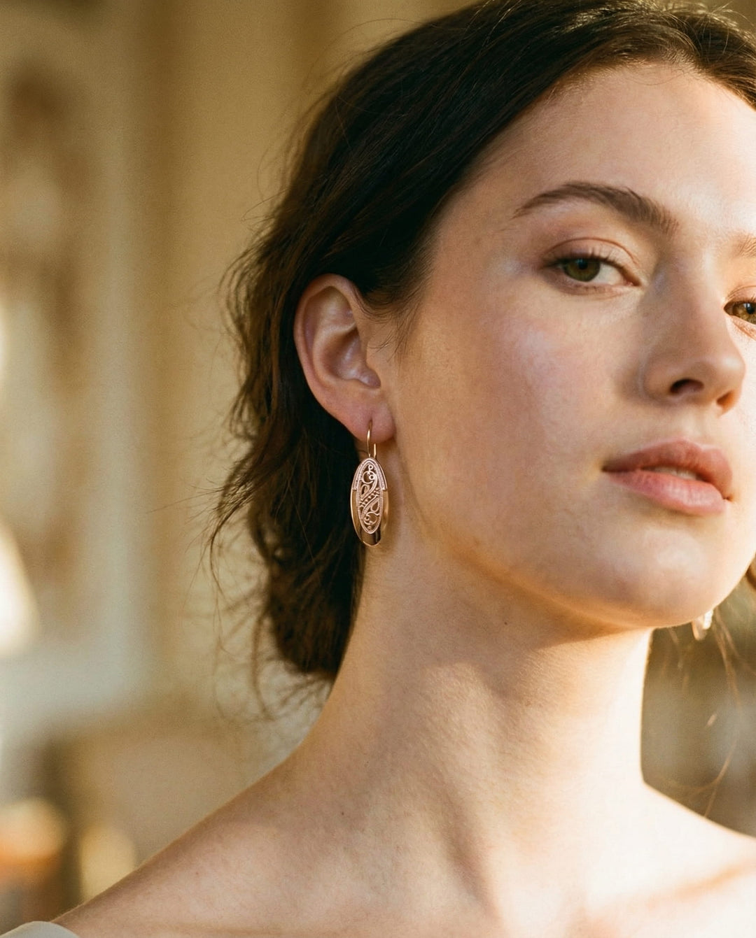 Elegant Gold Hollow Earrings