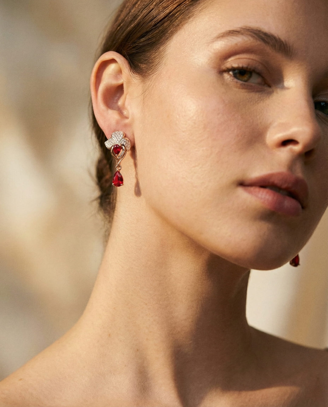 Elegant Red Crystal Drop Earrings