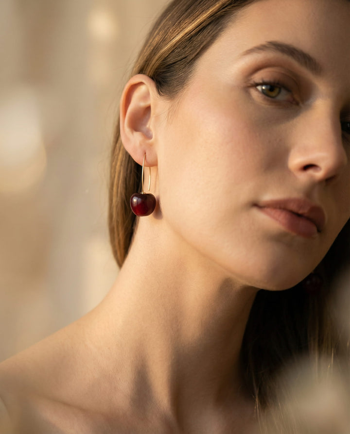 Luxurious Red Cherry Earrings