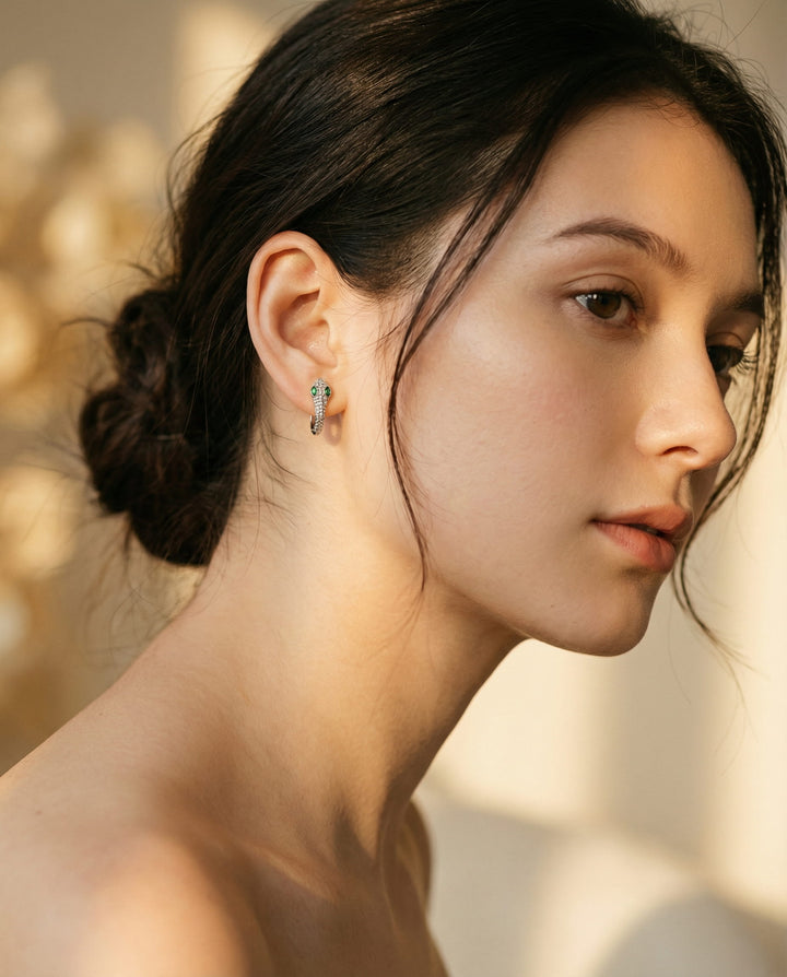 Silver Snake Earrings
