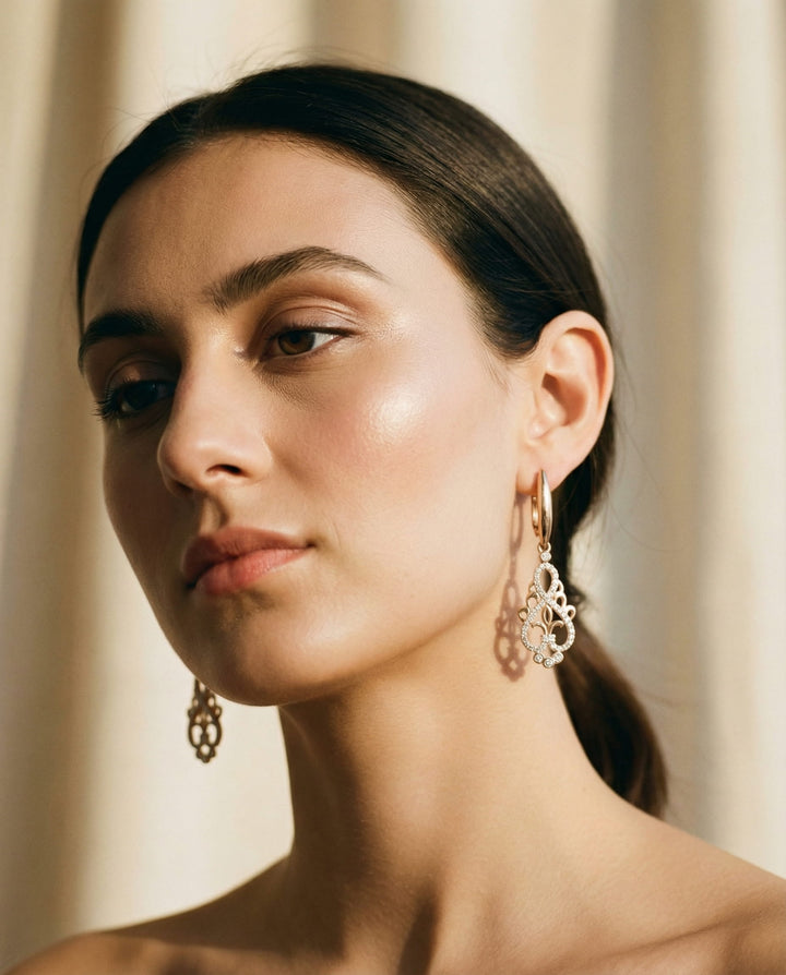 Elegant Gold Cubic Zirconia Earrings