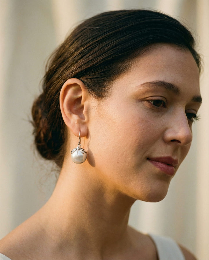 Vintage Pearl and Dragonfly Earrings