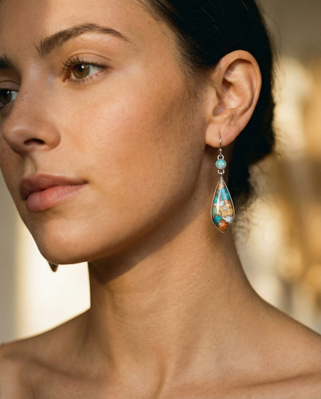 Vintage Colourful Stone Earrings