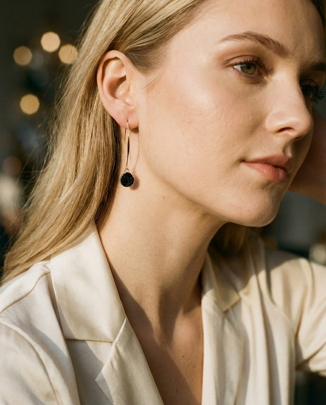 Vintage Gold and Black Earrings