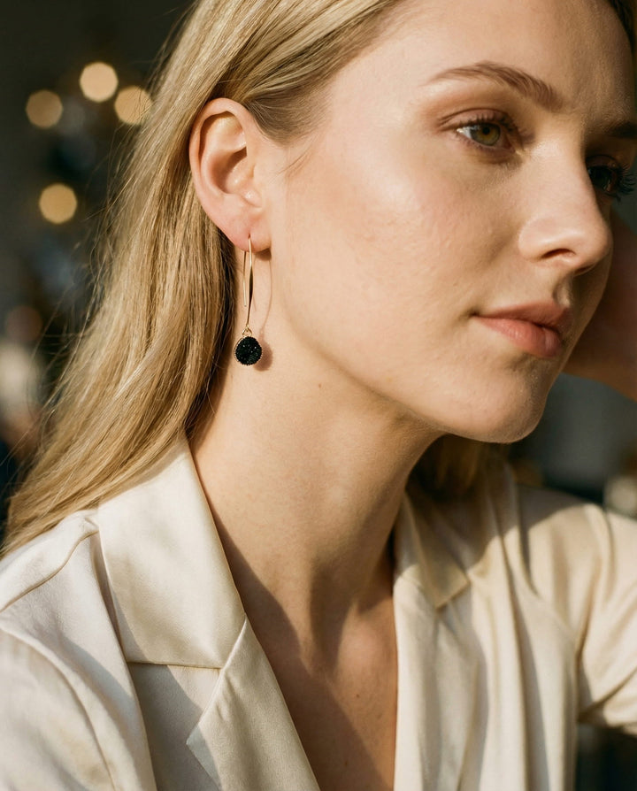 Vintage Gold and Black Earrings