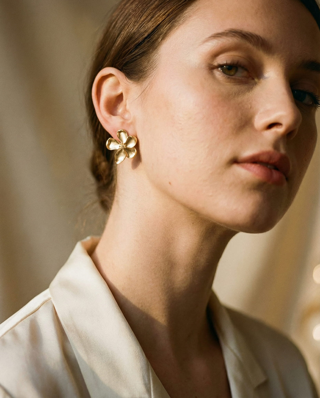 Gold Flower Earrings