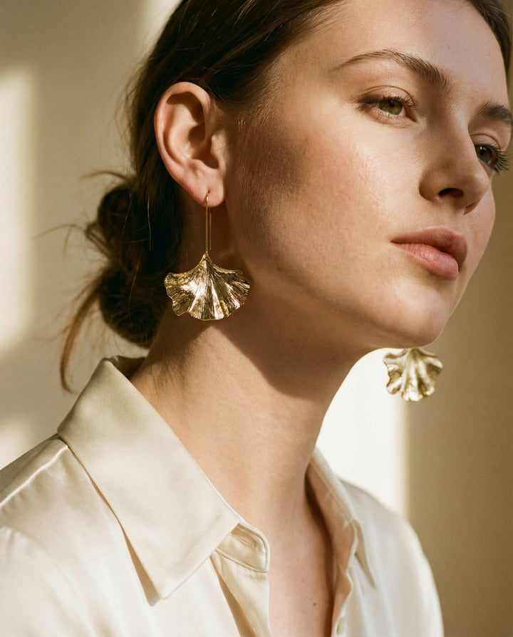 Vintage Gold Petal Earrings