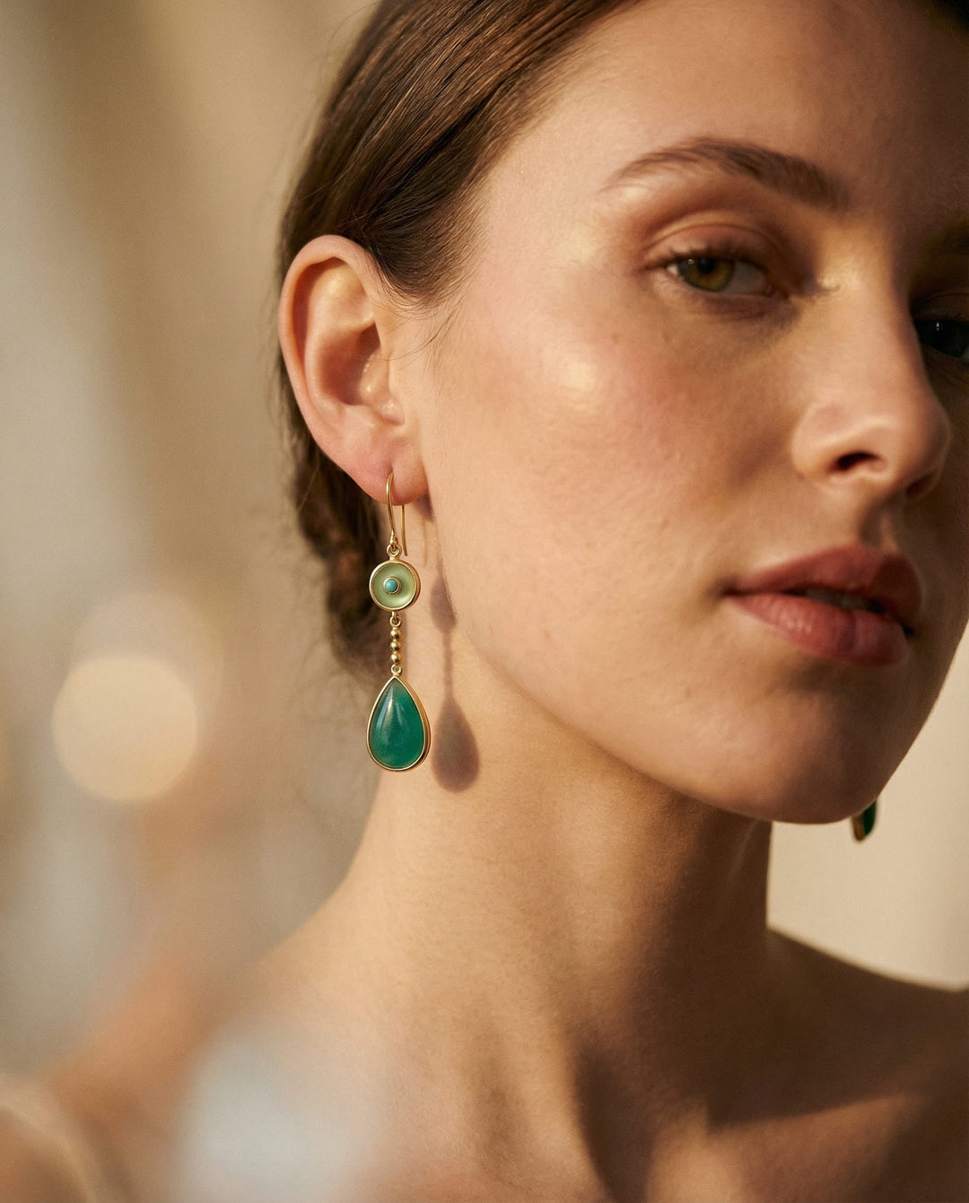 Calista | Blue Stone Drop Earrings