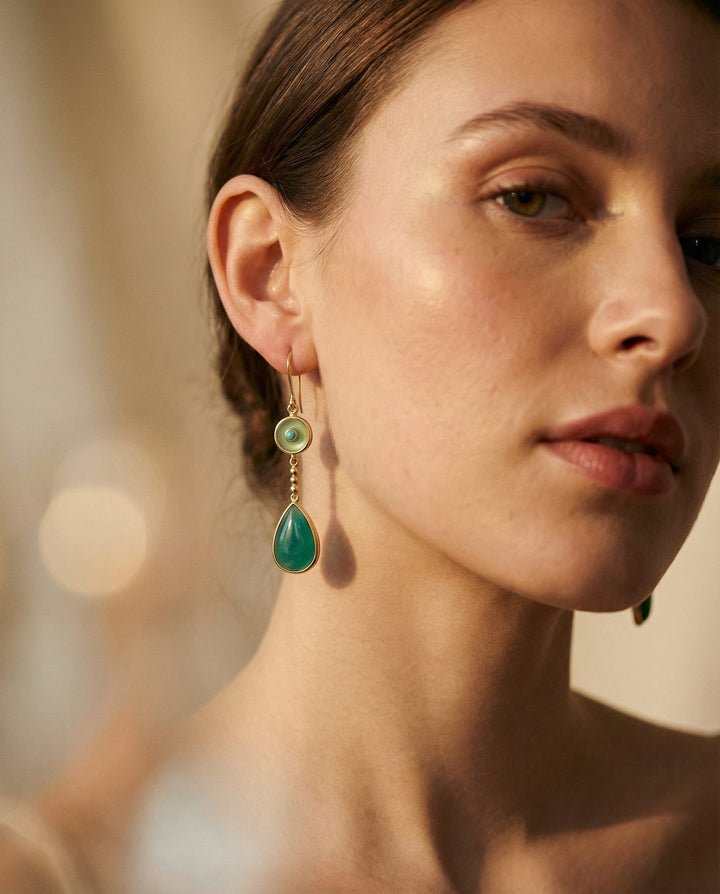 Calista | Blue Stone Drop Earrings