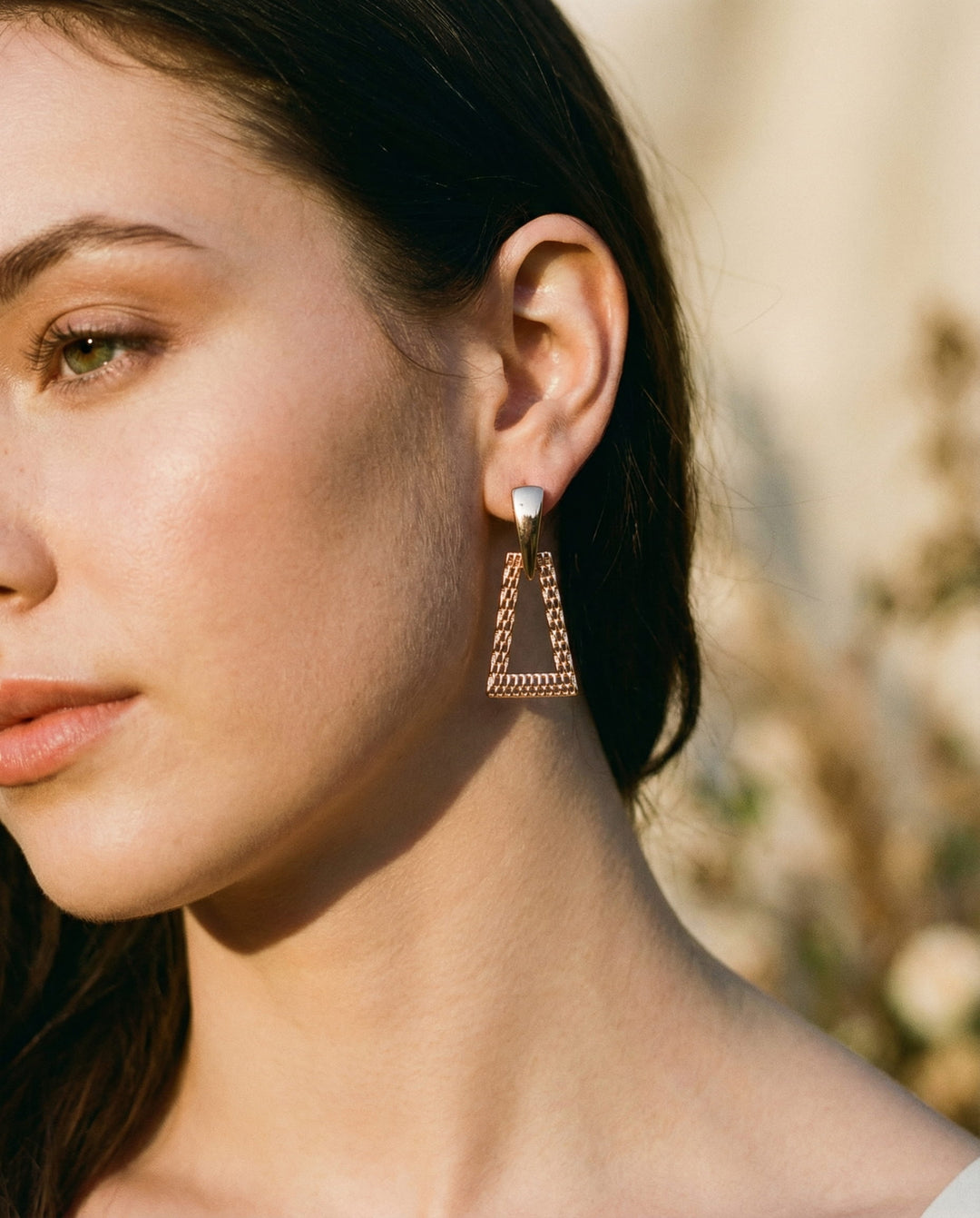 Elegant Hollow Gold Earrings