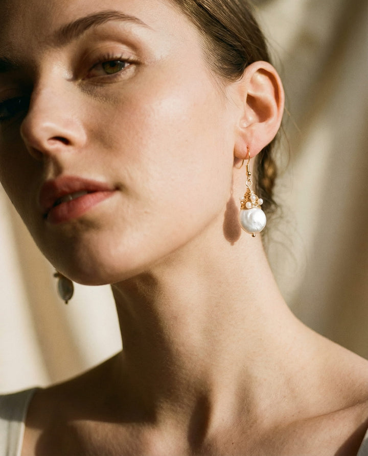 Retro Special Shape Freshwater Pearl Earrings