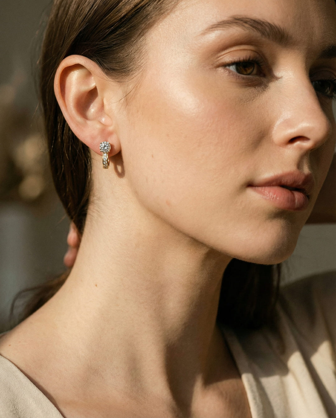 Moissanite Hoop Earrings