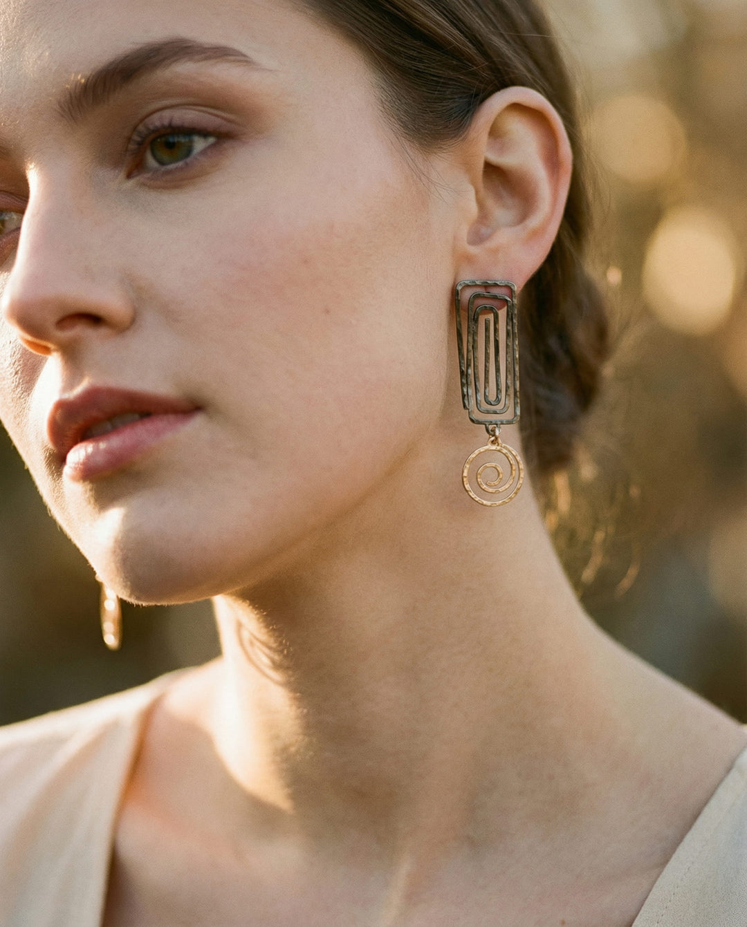 Elegant Gold and Silver Earrings