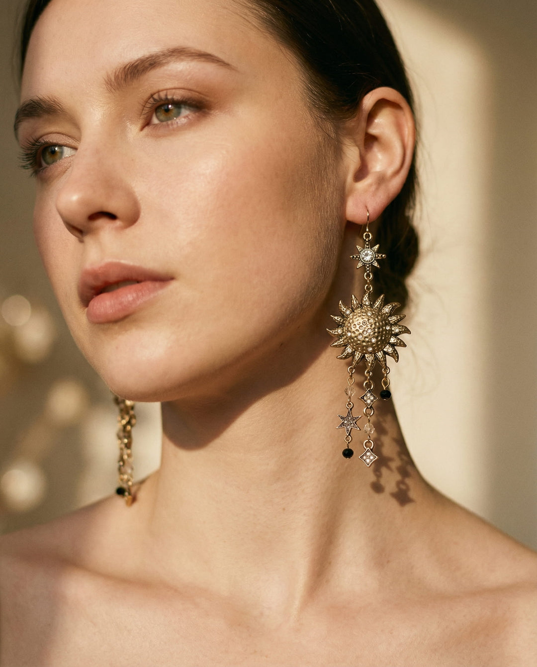 Sun and Moon Drop Earrings