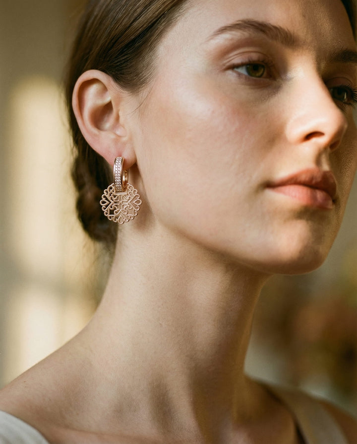 Elegant Gold Mandala Earrings