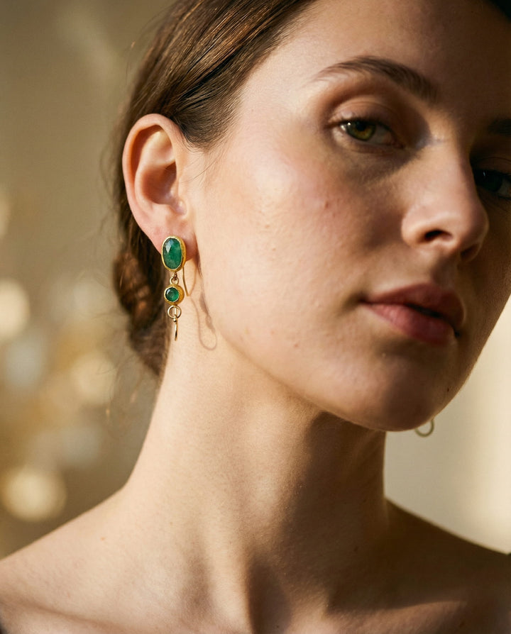 Gold Turquoise Earrings