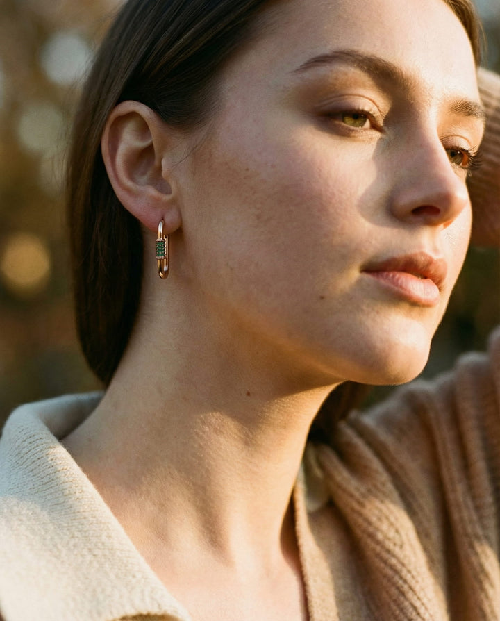 Elegant Small Green Zircon Earrings