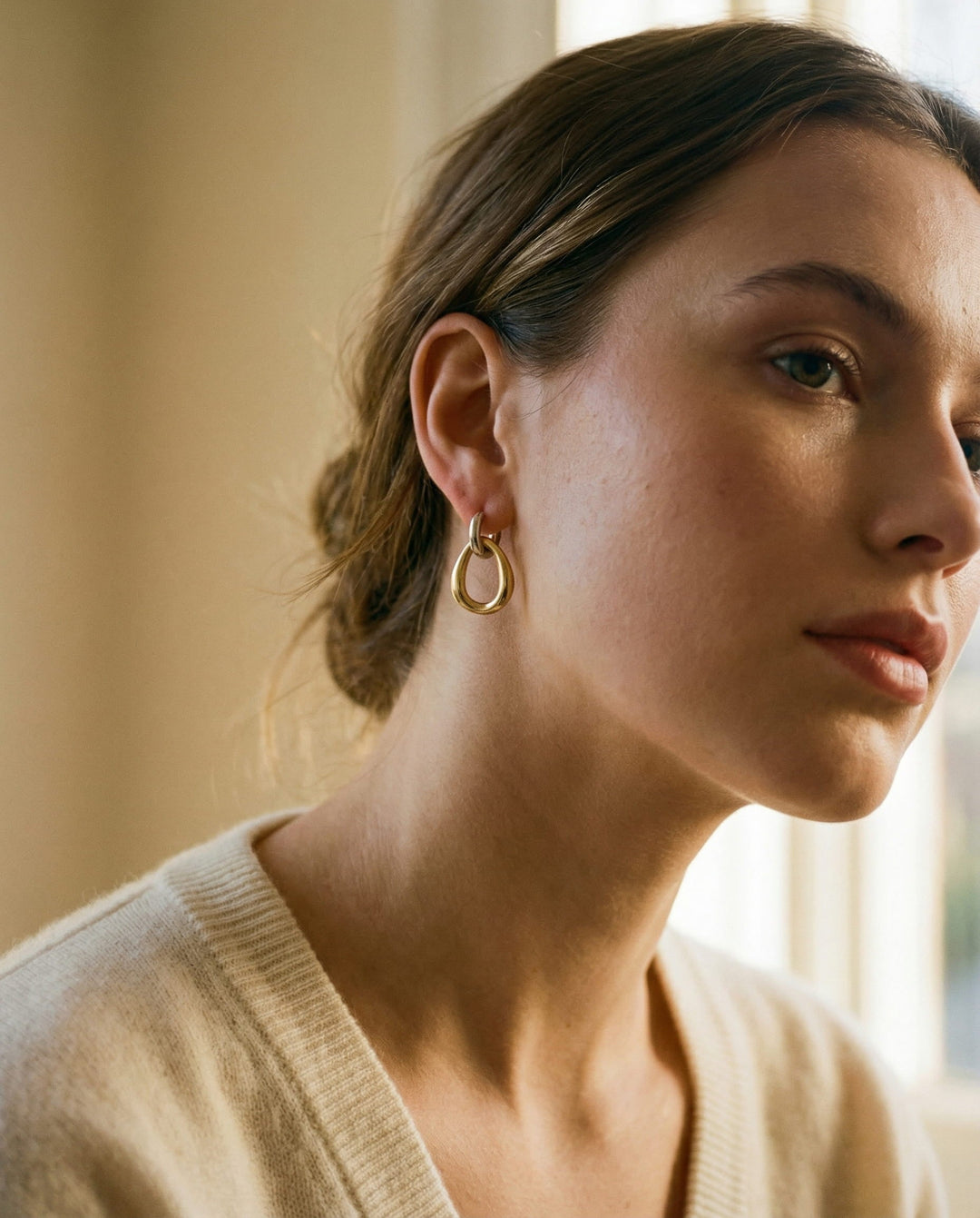 Vintage Two-Tone Metal Earrings