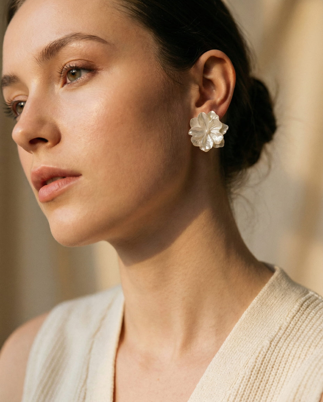 White Petal Earrings