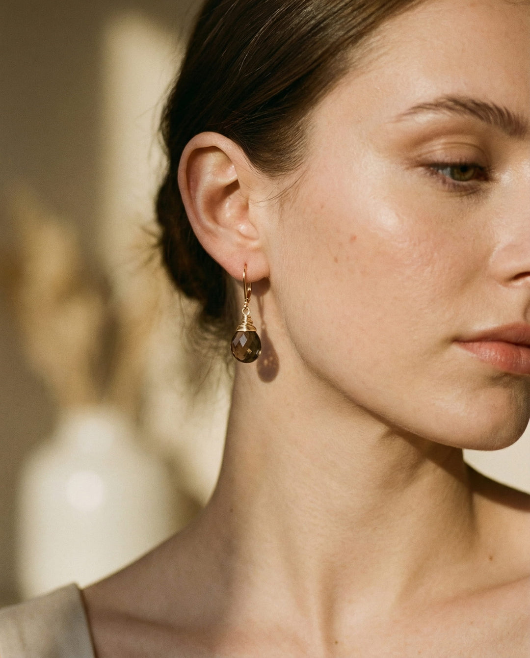 Gold Desert Crystal Earrings