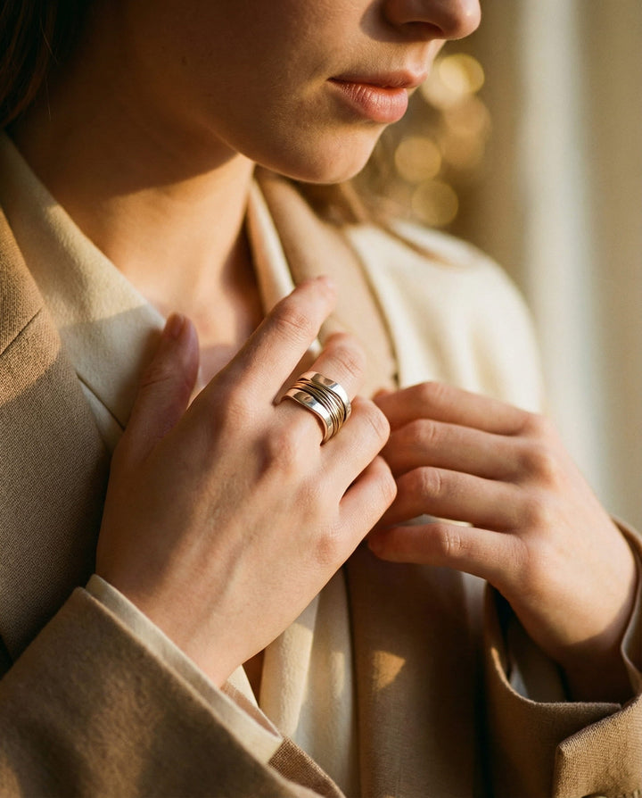 Silver Gold Wire Ring