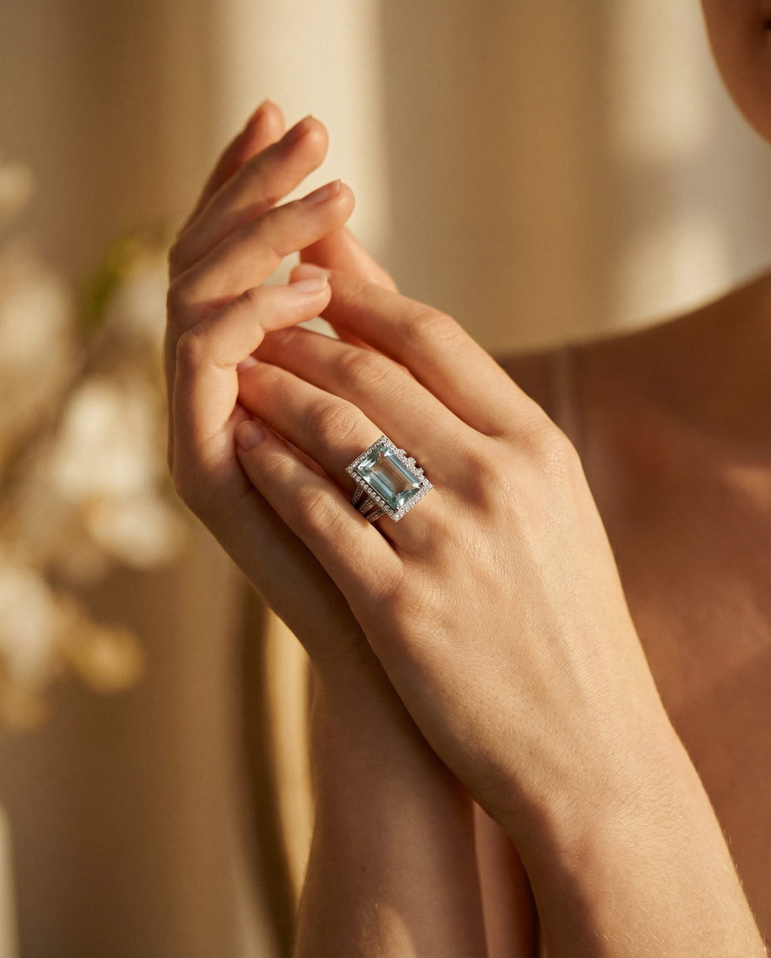 Vintage Silver Glass Turquoise Ring Set