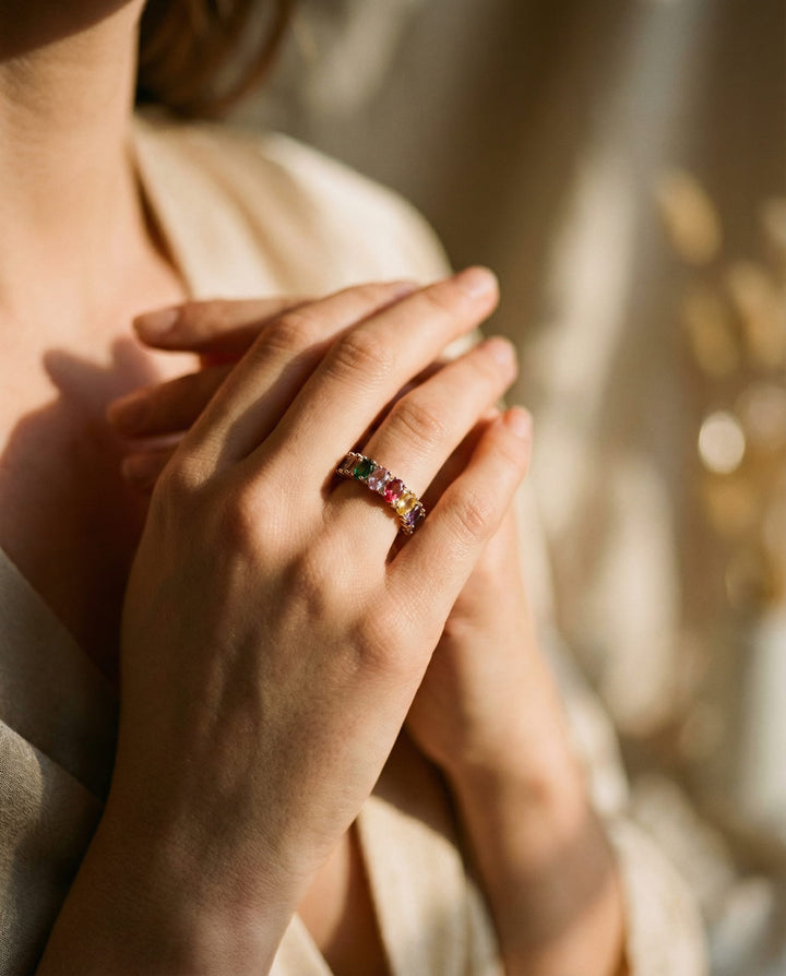 Vintage Multicoloured Cubic Zirconia Ring