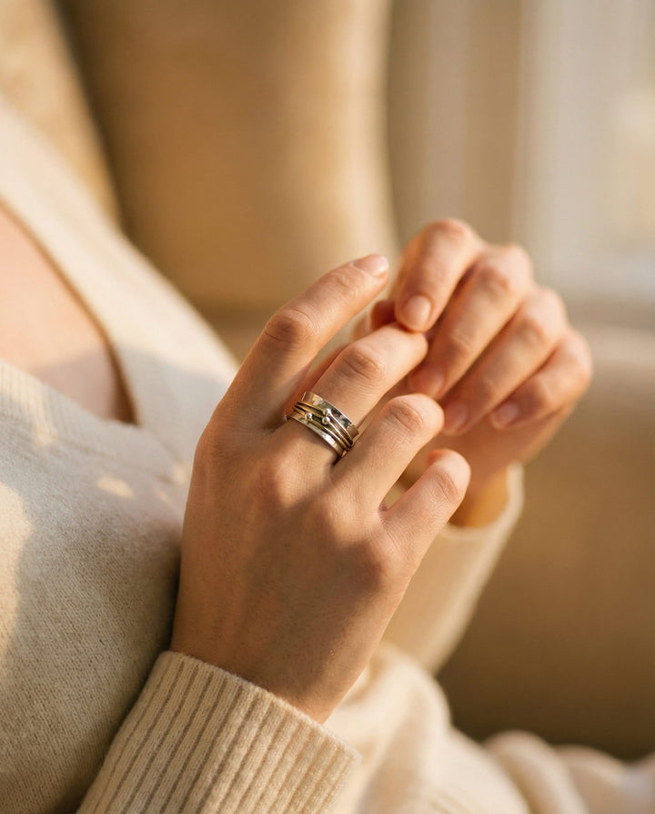 Vintage Gold Layered Silver Ring