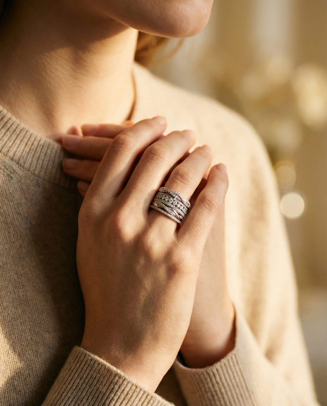 Vintage Layered Cubic Zirconia Ring