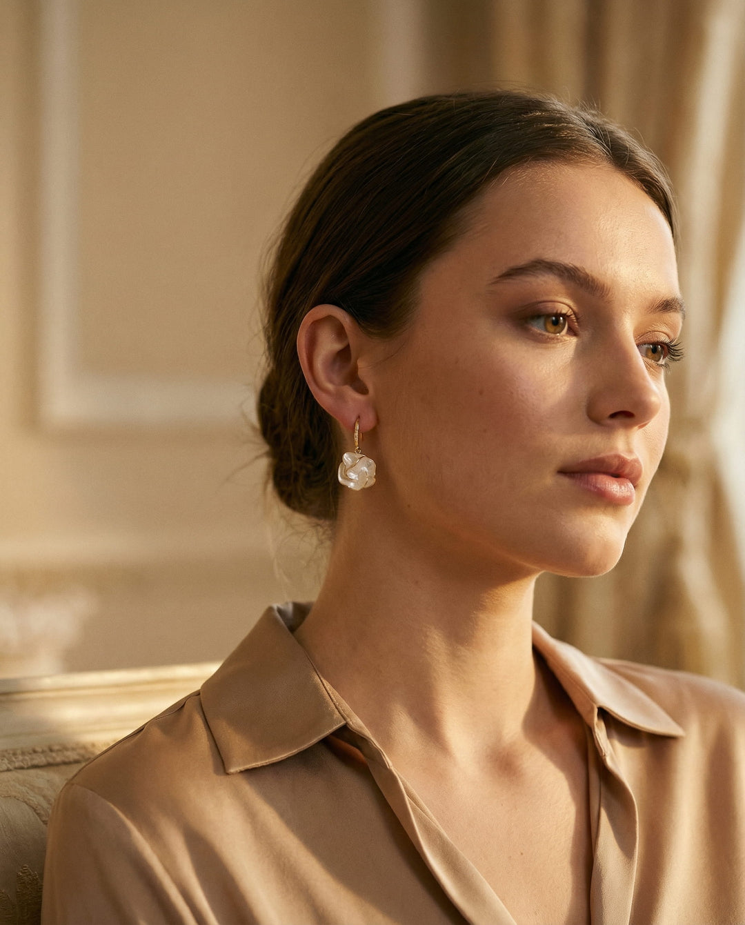 Elegant White Petal Earrings
