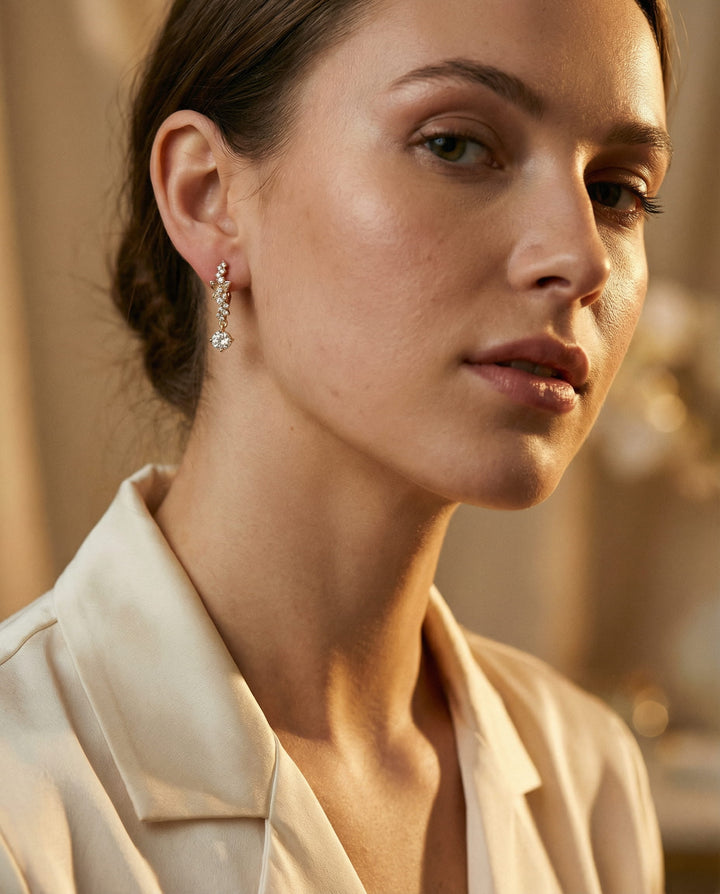 Elegant Gold Cubic Zirconia Earrings