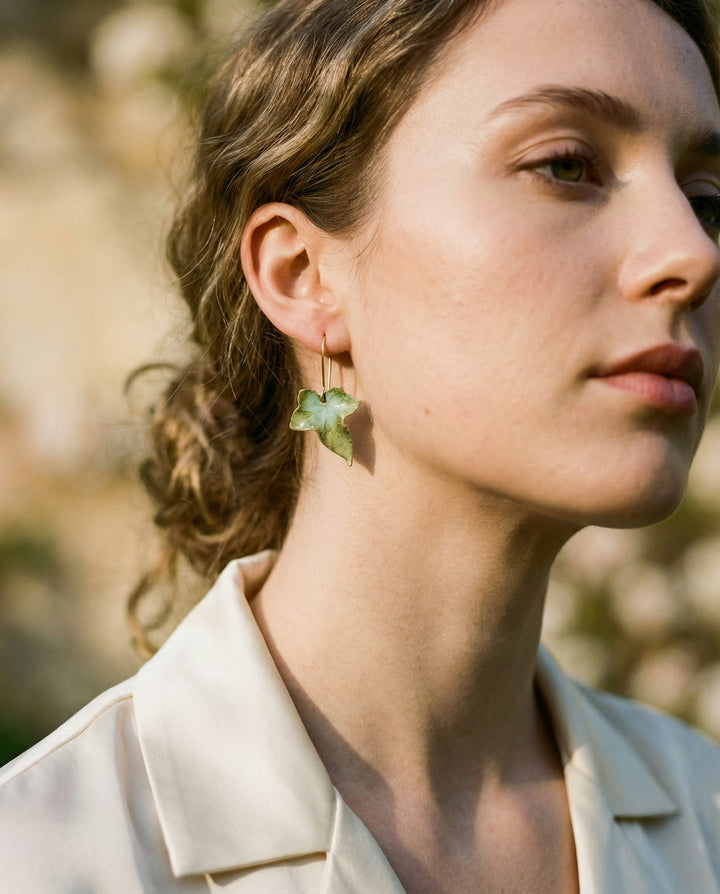 Green Leaf Earrings