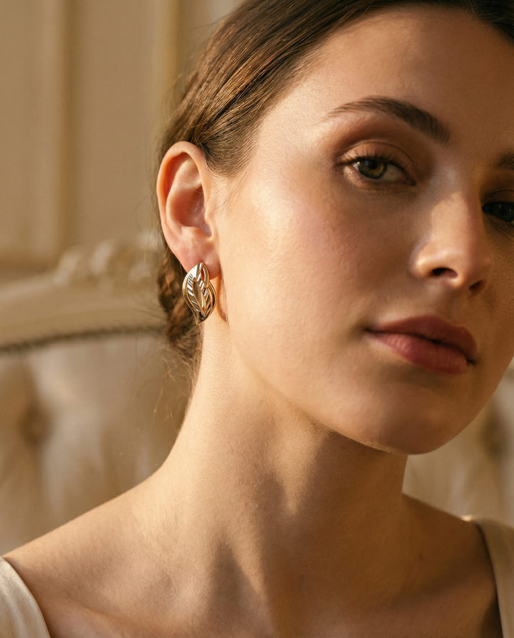 Elegant Gold and Silver Earrings