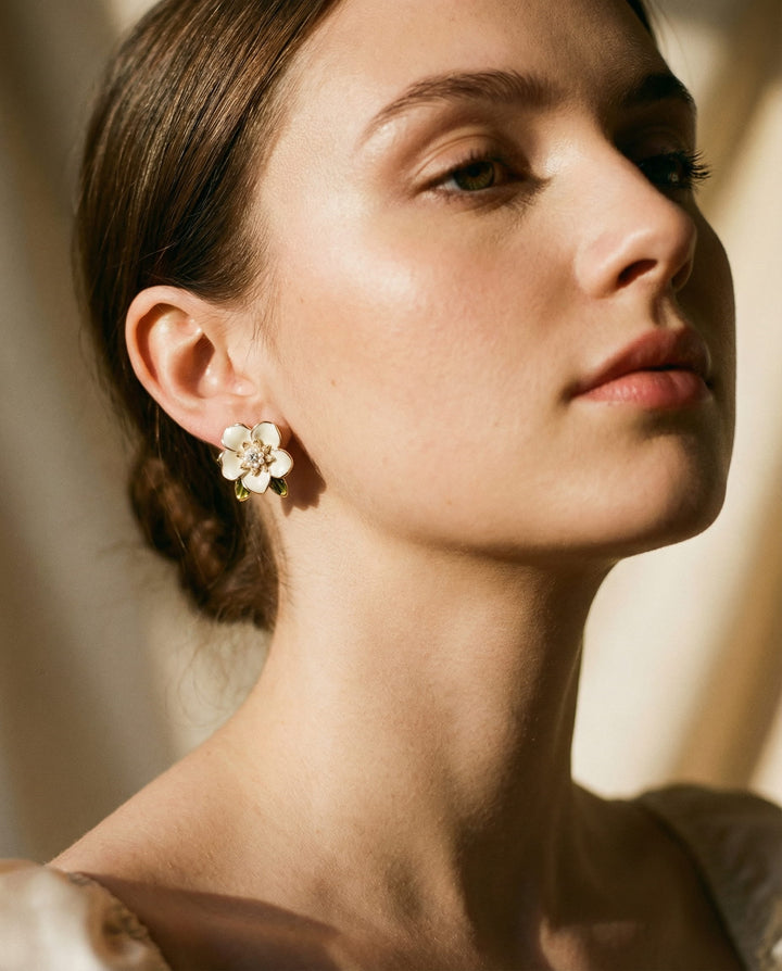 White Gold Earrings with Cubic Zirconia