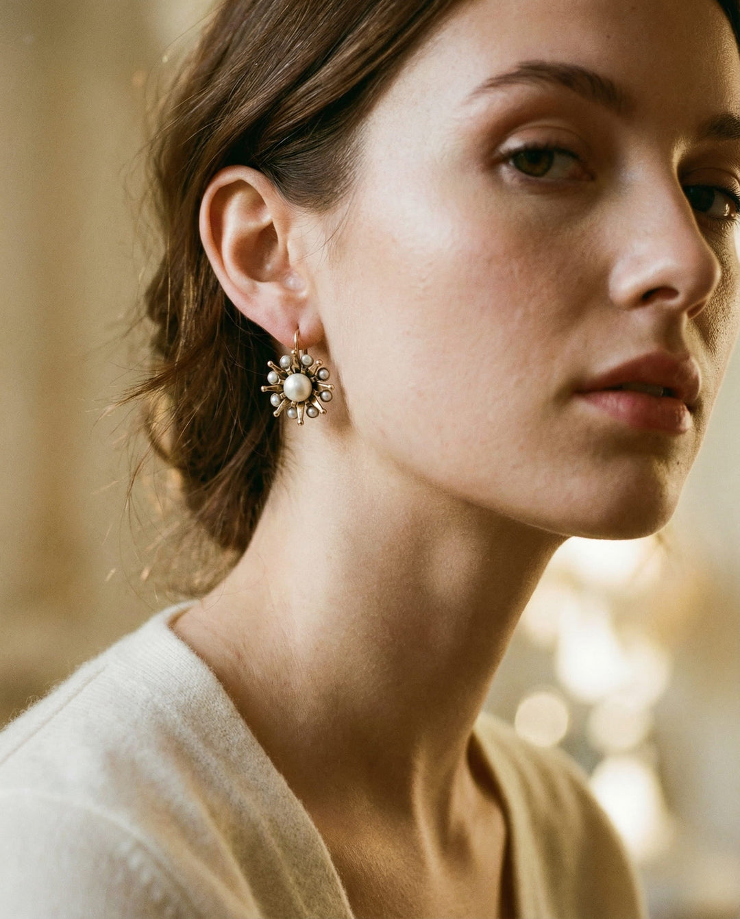 Vintage Starlight Pearl Earrings